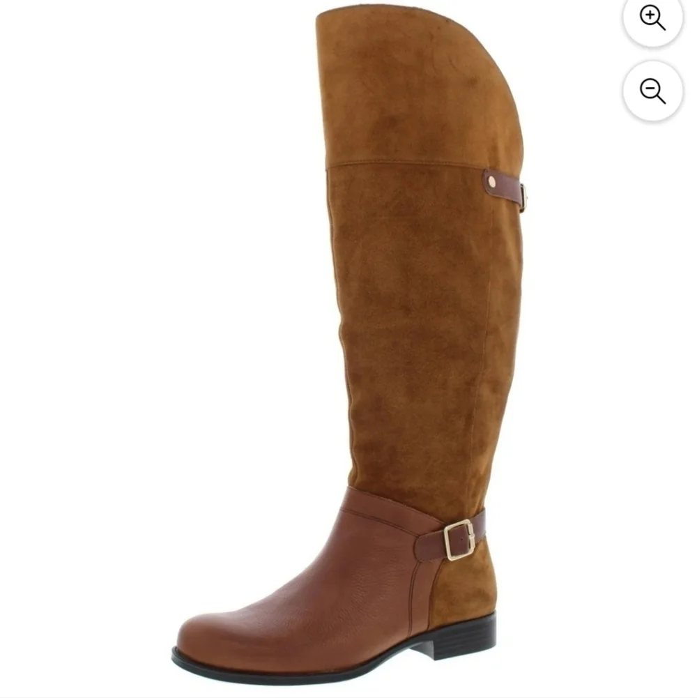 Naturalizer July wide calf over the knee camel suede boots
